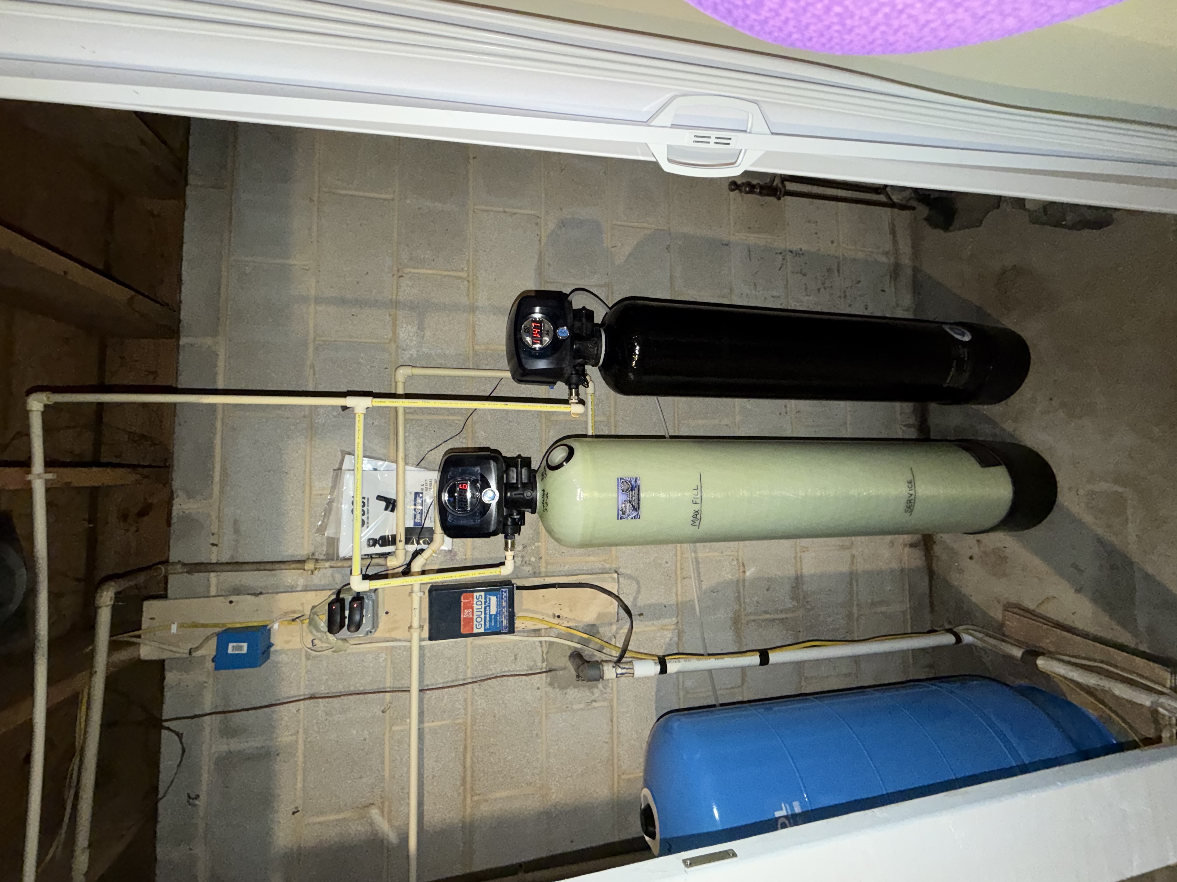 New acid neutralizer and water softener installed