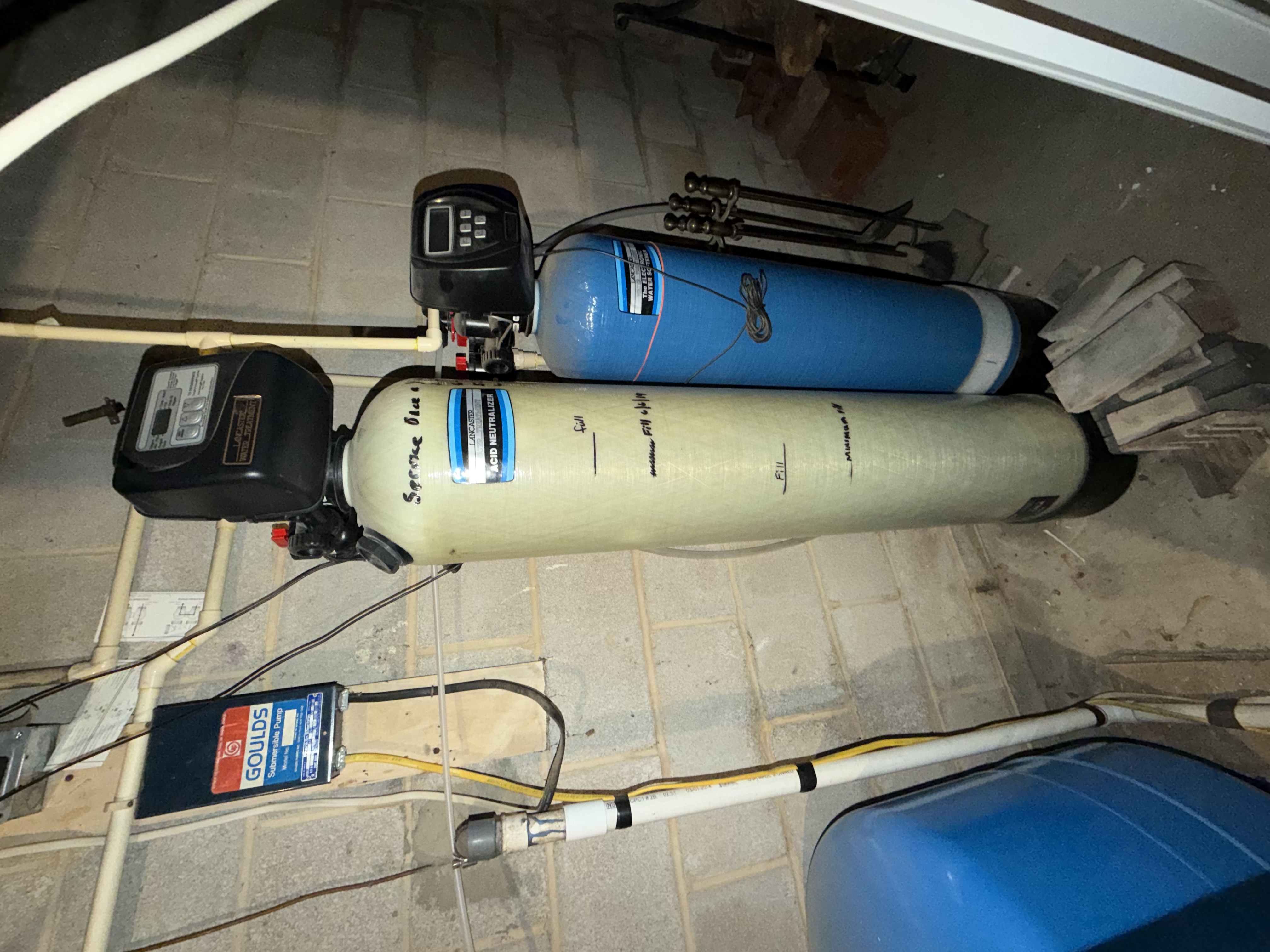 Existing acid neutralizer and water softener