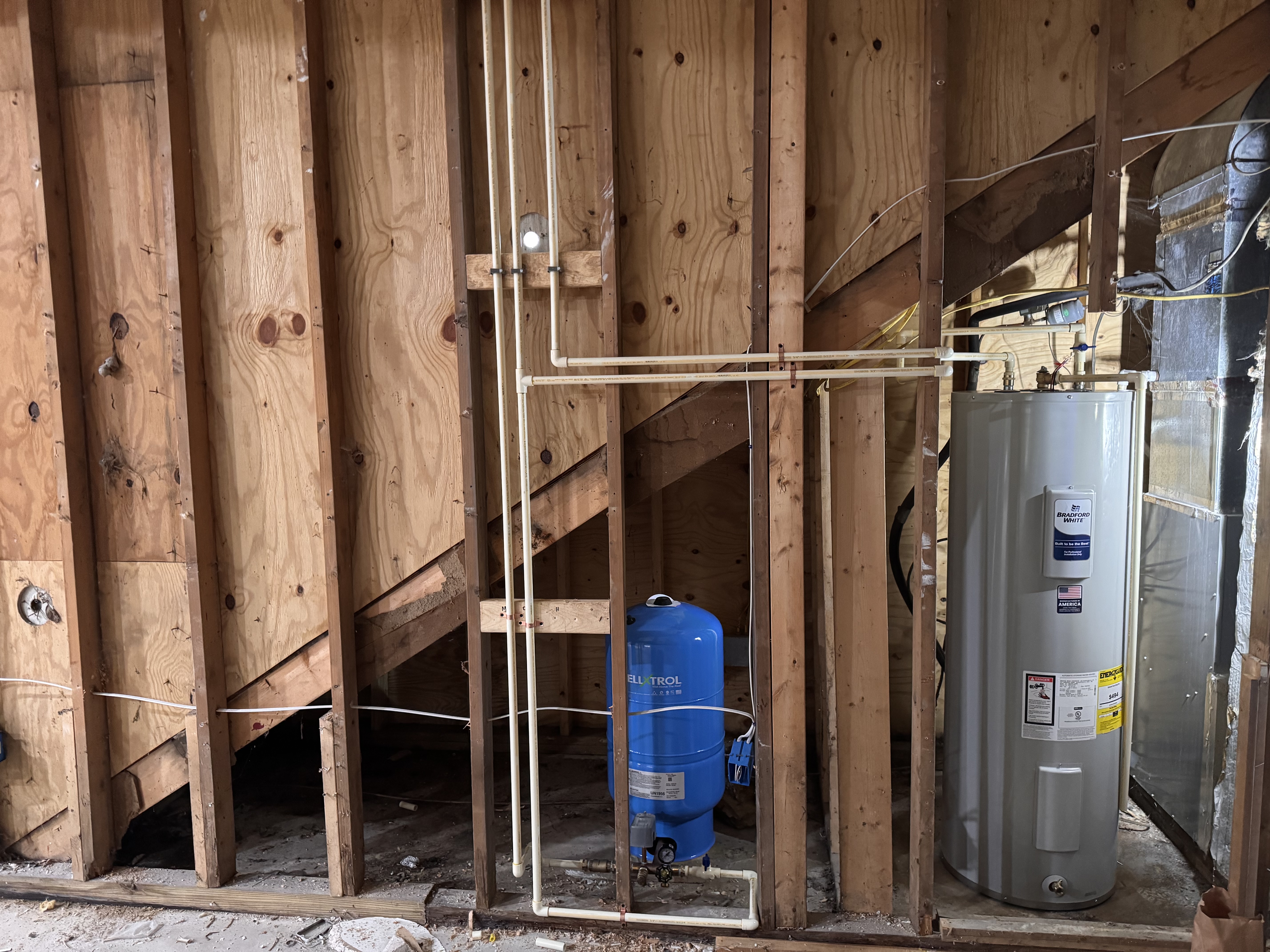Bradford White water heater and WellXTrol pressure tank